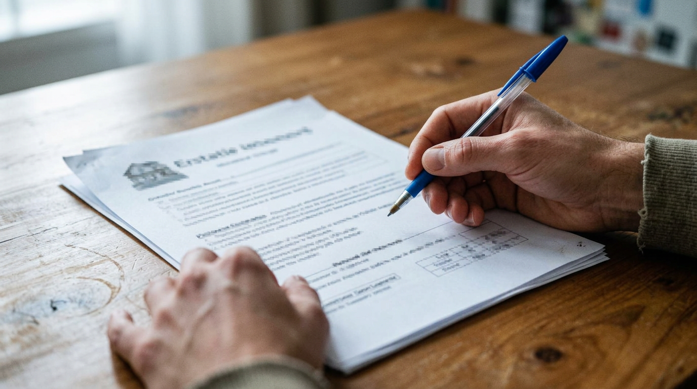 Estate agent reviewing a printed vendor demand report